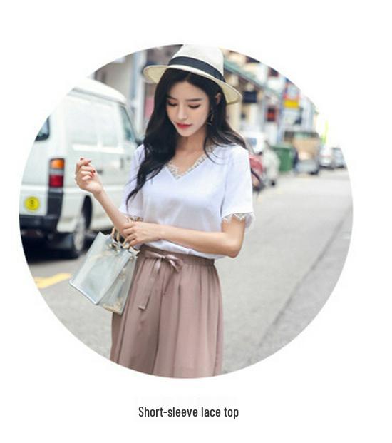 Frühlings-/Sommer Chiffon Weitbein Culottes für Übergrößen Damen - Lässig & Locker geschnitten