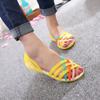 Women Sandals Hot Sale Summer New Candy Color Women Shoes Peep Toe Stappy Beach Sandals Rainbow Jelly Shoes Woman Flats