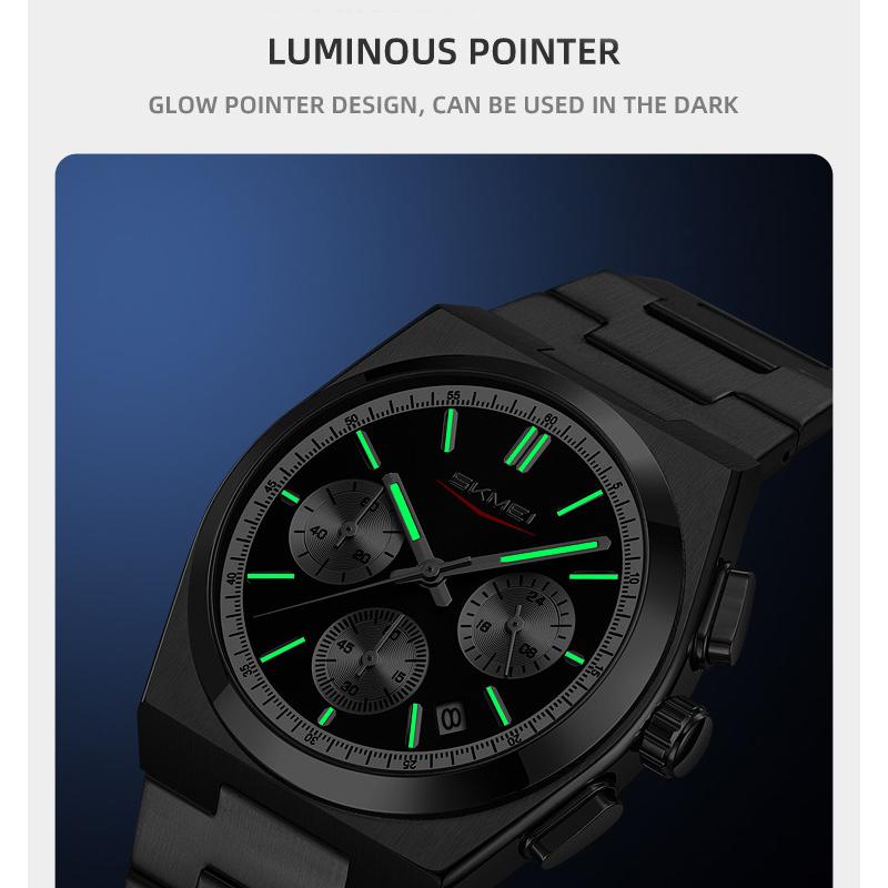 Men's Watches Waterproof Luminous Stainless Steel Quartz Business Luxury Calendar Watches for Men Reloj Hommes