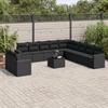 VidaXL Garden Lounge Set 12 Pcs with Cushions Black Wicker 3219185