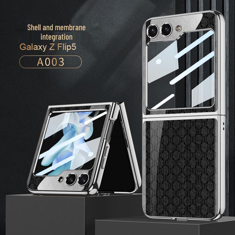 Samsung Galaxy Z Flip 5 Anti-Drop Luxury Glass Case - Full Coverage