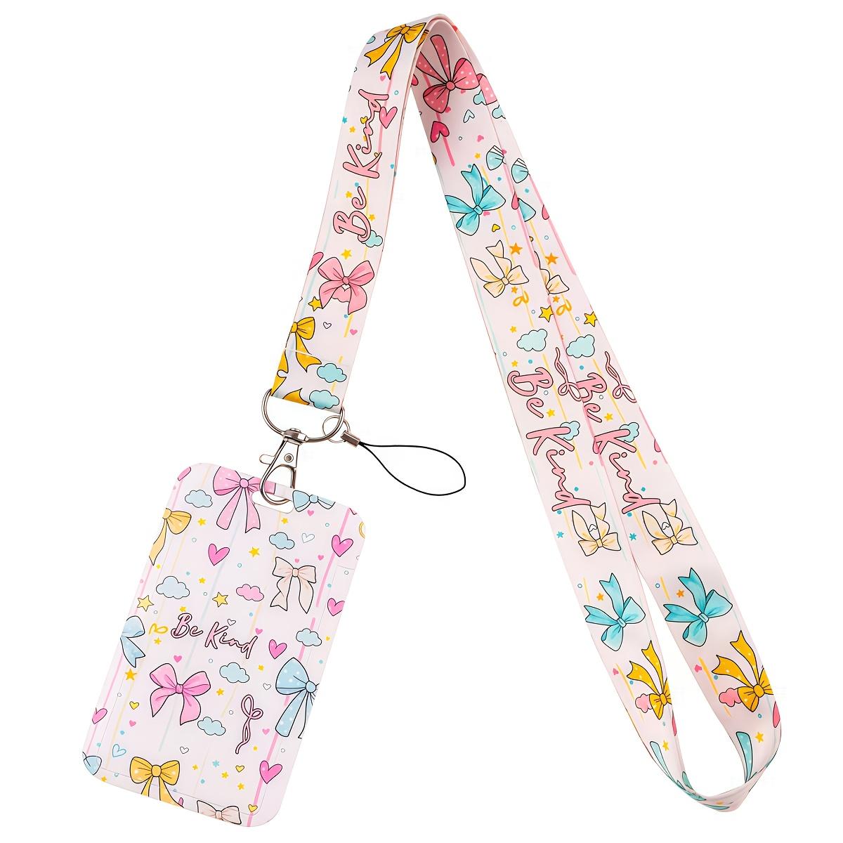 

2D fashionable bow ID card holder with detachable lanyard. Lightweight, for bus cards, student & work IDs.
