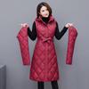 Women Jacket Lightweight Down Cotton Jacket Long Sleeved Detachable Mid Long Parkas Warm Female Winter Coat Outerwear