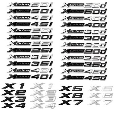 3D Xdrive 20d 30d 35d 40d 50d 20i 25i 30i automobilio sparno emblemos bagažinės ženklelio lipdukas, skirtas X1 X3 X4 X5 X6 X7 logotipo priedams