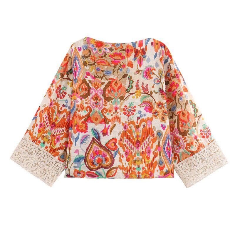 

Fashion Style 2024 Summer New Female Graffiti Printing Long Sleeves Profile Tops High Waist Pants 3564106 330 Shirt XS