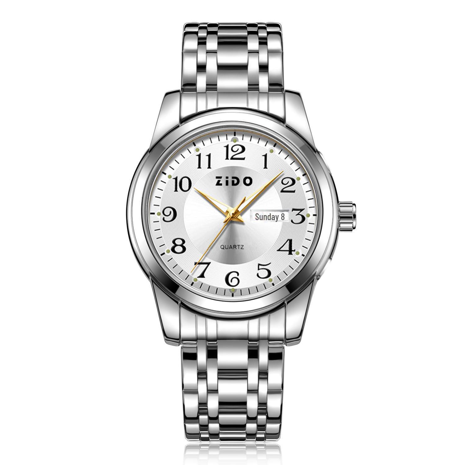 

Zido роскошные кварцевые светящиеся водонепроницаемые мужские часы для пожилых людей с большими цифрами Bare Watch