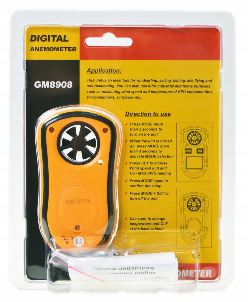 Anemômetro Medidor de Vento Temperatura Velocidade do Ar Medição