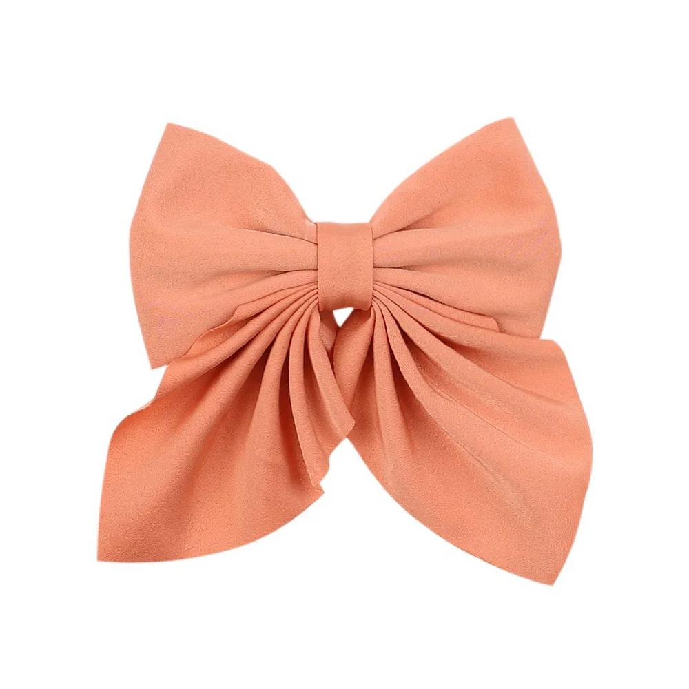 5Piece Mixed Color Ribbon Bow Girls Hair Clips Elegant Solid Color Bow Hair Accessories Hair Clips for Girls Headwear