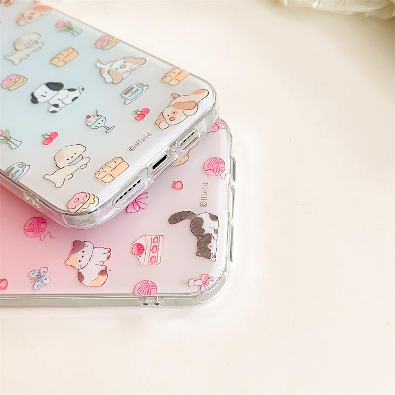 Smudge dessert cat and dog 15 for iPhone14promax Apple 13 matte double-sided mobile phone case 12 cute female