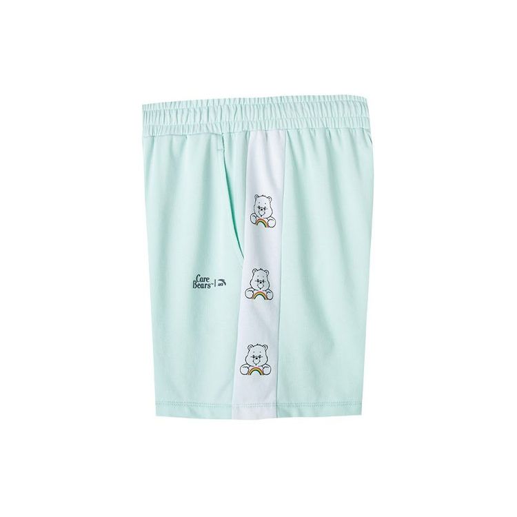 Anta Lifestyle Series Cartoon Bear Letter Pattern Elastic Knitted Shorts Women Shorts Summer-Cloud-Green 162228333-2