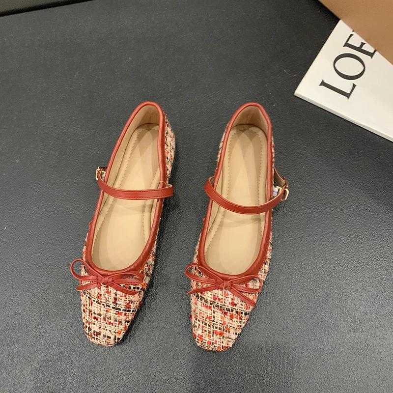 Fashion 2024 New Loafers Shoes Spring Women Buckle Soft Sole Single Shoes Women Fashion Round Toe Granny Flats Shoes