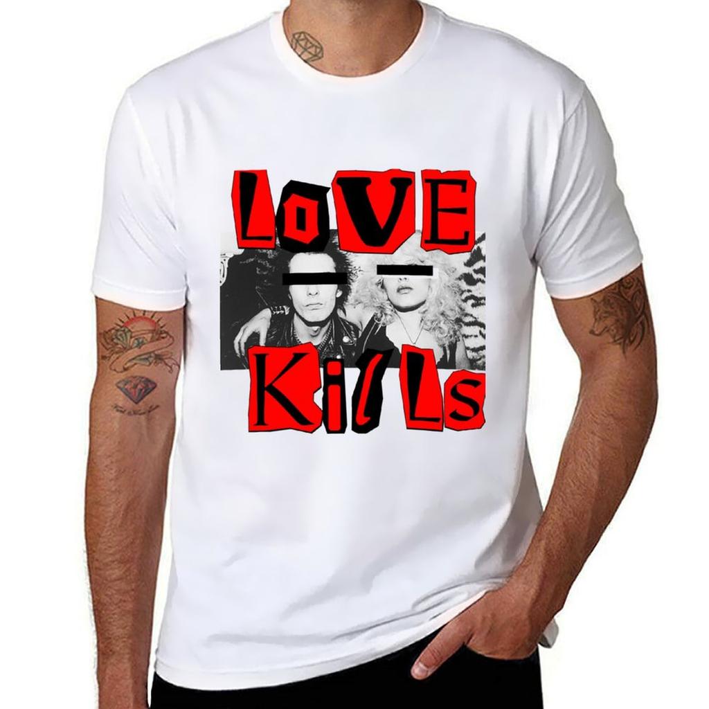 Love Kills Punk Icons Tshirt Plus Size Summer Short Sleeve Tshirt