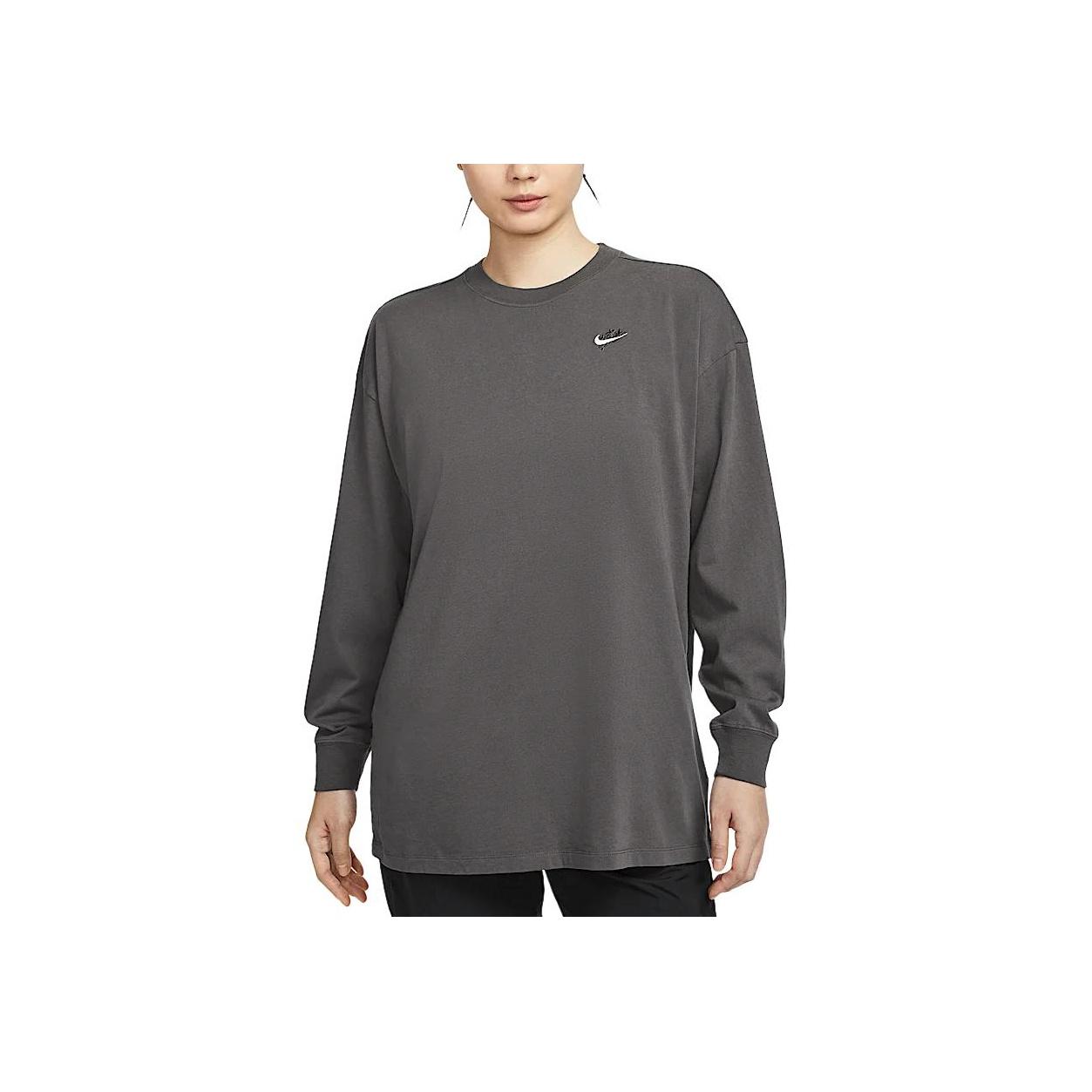 

Nike Sportswear Oversized Long Sleeve Drop Shoulder T-Shirt Women Tops Medium-Gray IB1958-261 XL