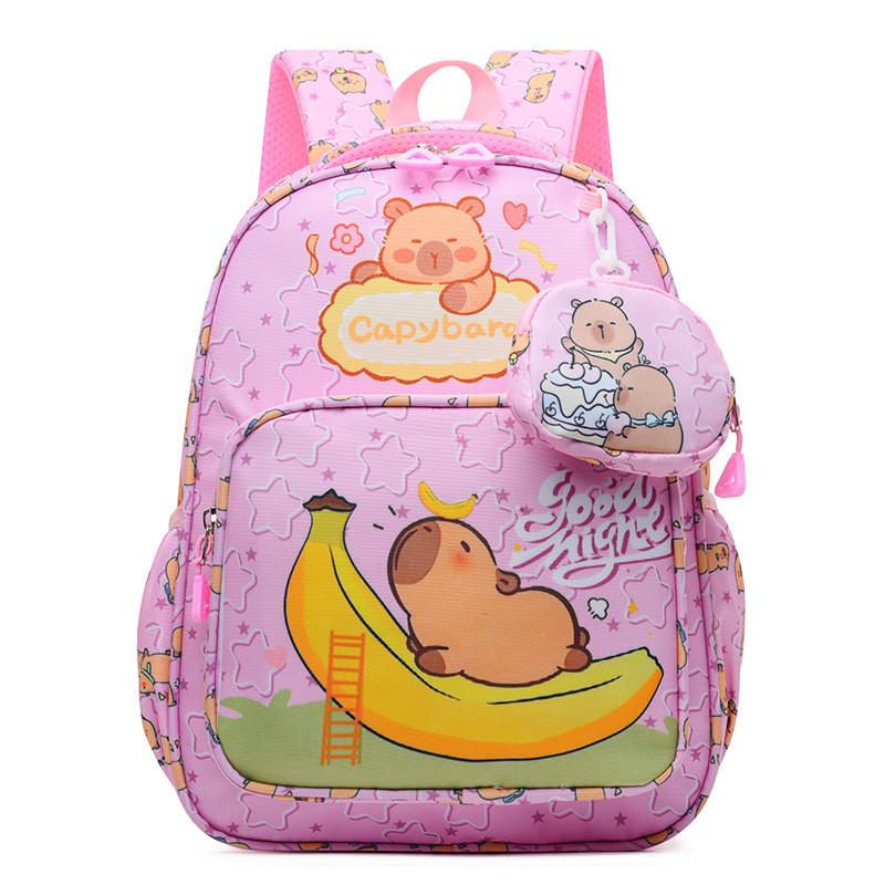 

Stylish And Cute Capybara Kids Backpack For Nursery School With Comfortable Straps And Nylon Material Style B