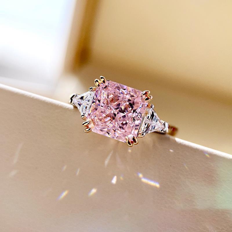 Sterling Paraiba Smaragd Toermalijn Edelsteen Ringen Voor Vrouwen Verloving Feest Mode Trouwsieraden 9*9mm