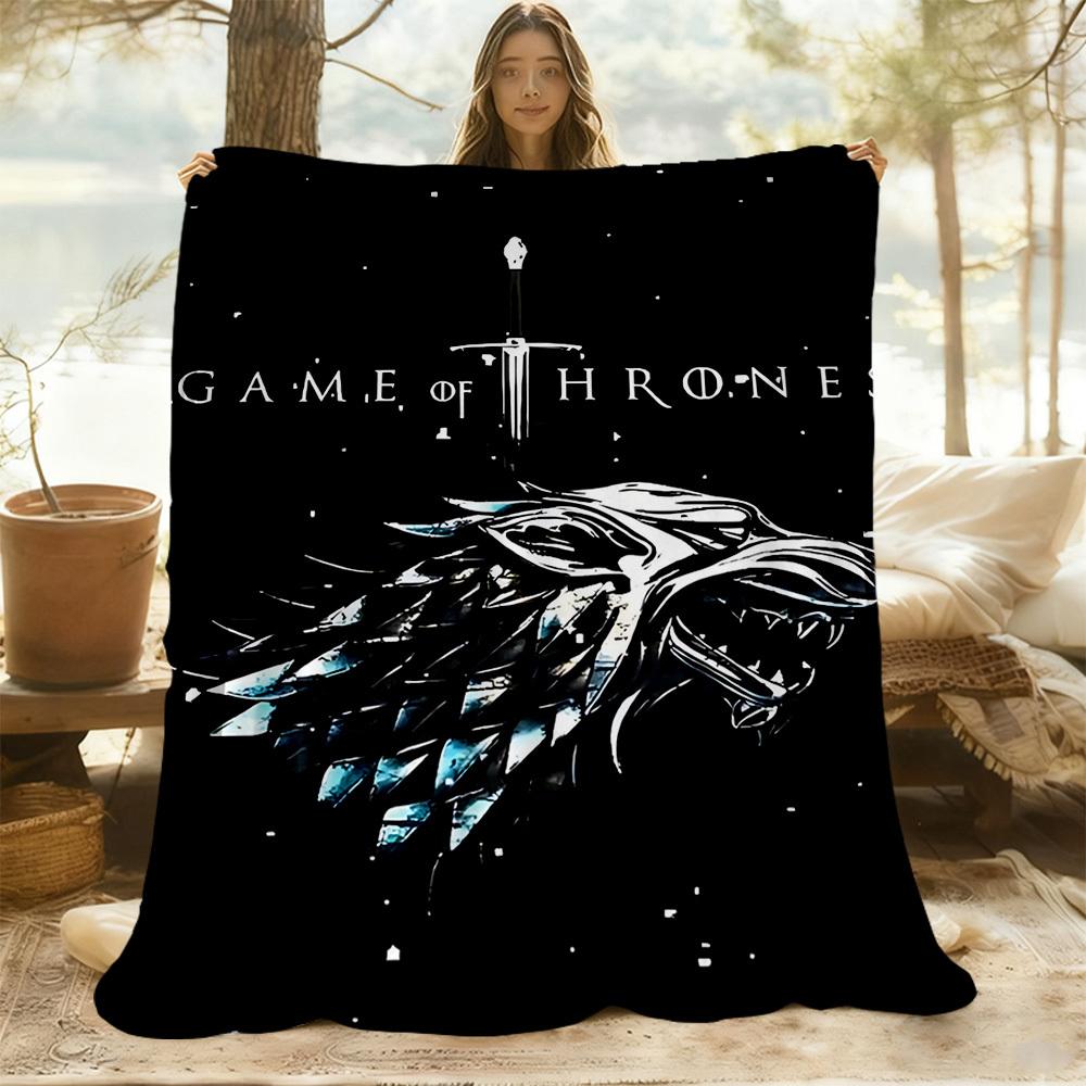 1PC Game of Thrones Outdoor Blanket Lightweight Flannel, Soft & Warm, All-Season Use for Sofa, Outdoor092