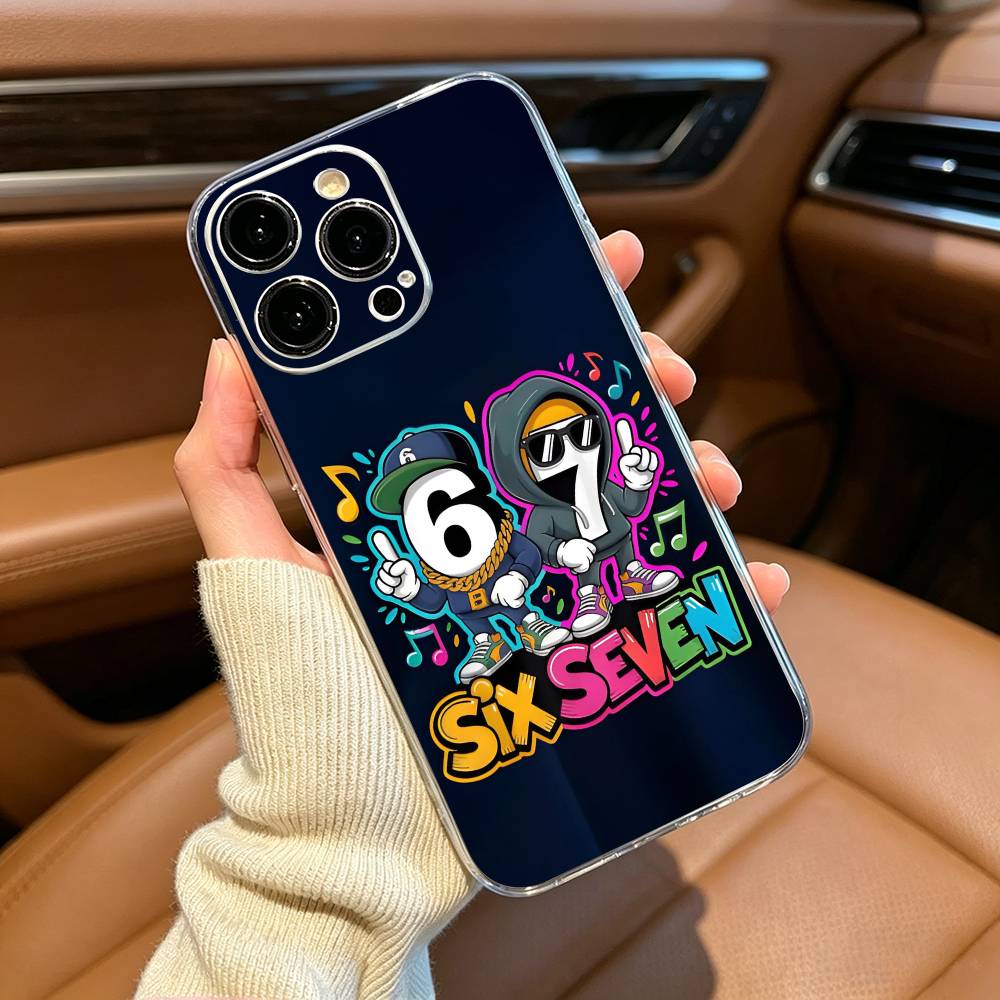 Steal A Brainrot Six Seven Phone Case For iPhone17,16,15,14,13,12,Pro Max,16/15/14 Plus XS Soft Silicone Transparent Cover iPhone14