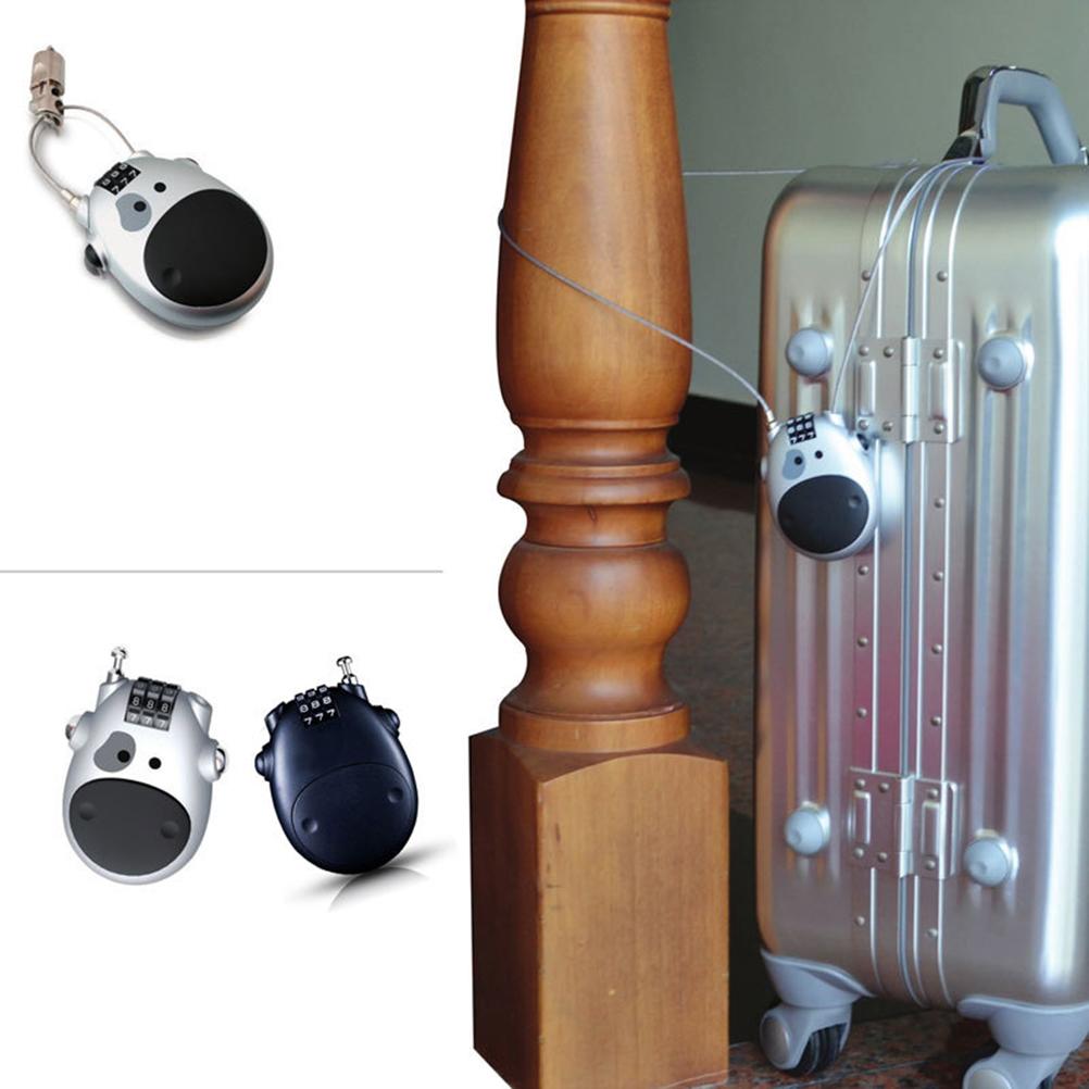 Universal Motorcycle Helmet  Lock Telescopic Wire Rope Steel Cable Password Lock