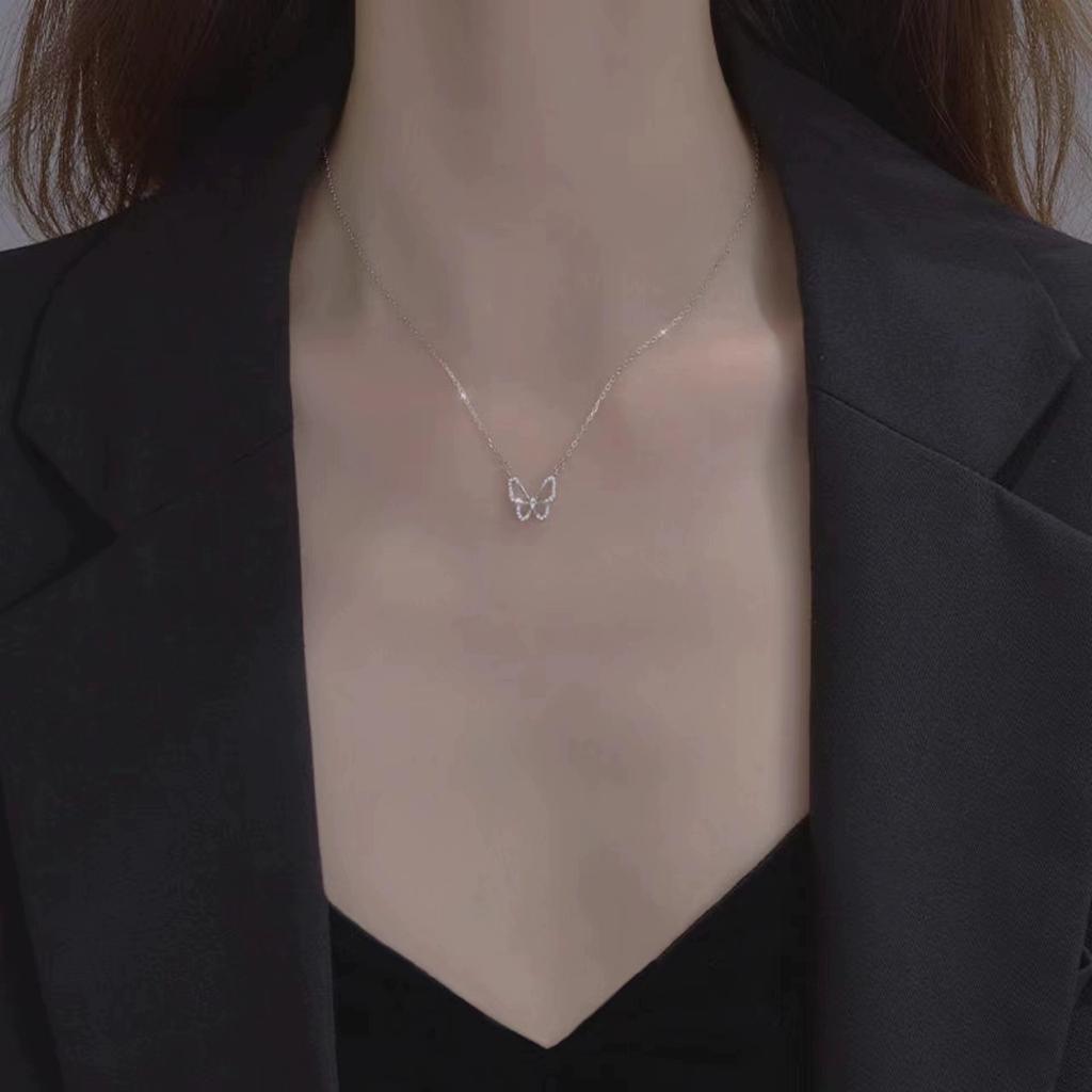 Butterfly Necklace Summer Necklace Year High Design Sense Niche Clavicle Chain Women'S Pendant Premium Durable