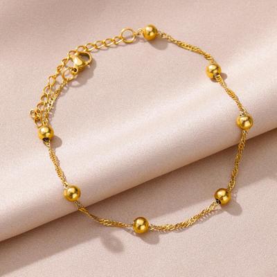 Anklets for Women Summer Foot Leg Bracelets Beach Accessories Stainless Steel Bead Chain Anklet Aesthetics Jewelry Birthday Gift