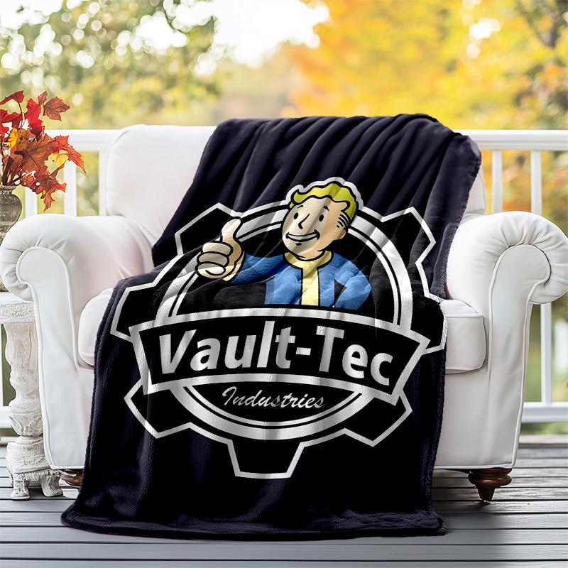 Vault-Tec Flannel Blanket Soft All-Season Throw, Design for Camping, Car Travel, Hiking Sofa, Bed, Office Perfect Gift for Parties