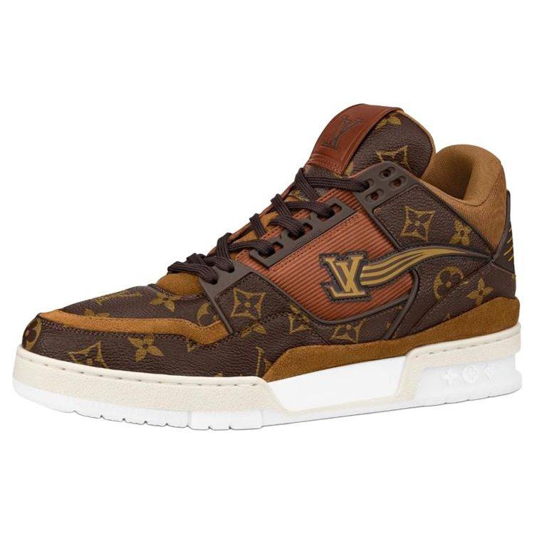 Louis Vuitton Trainer Ankle Sneakers 'Brown Monogram' 1A8A9S