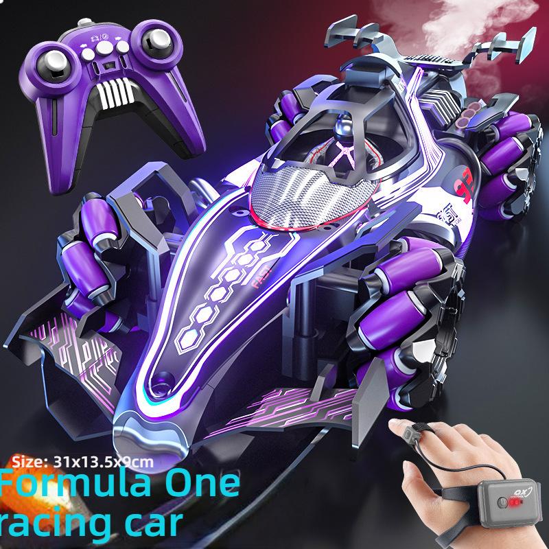 4WD RC F1 Formula Stunt Car Gesture Sensing Spray Drift Rechargeable FCC Certified Children Electric Toy