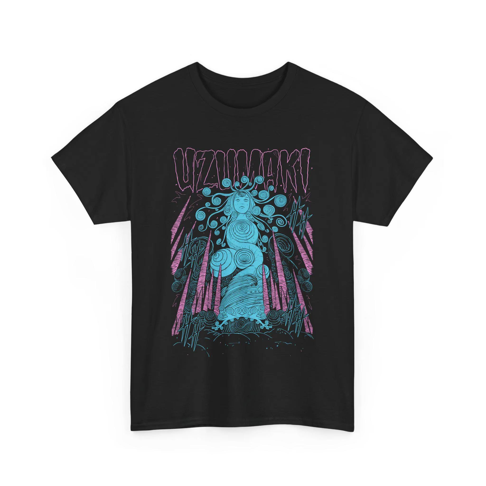 

Anime Uzumaki Graphic 100Cotton shirt Men 2026 New Spring Summer womens shirts Harajuku Casual unisex Short sleeve Tshirt 4XL