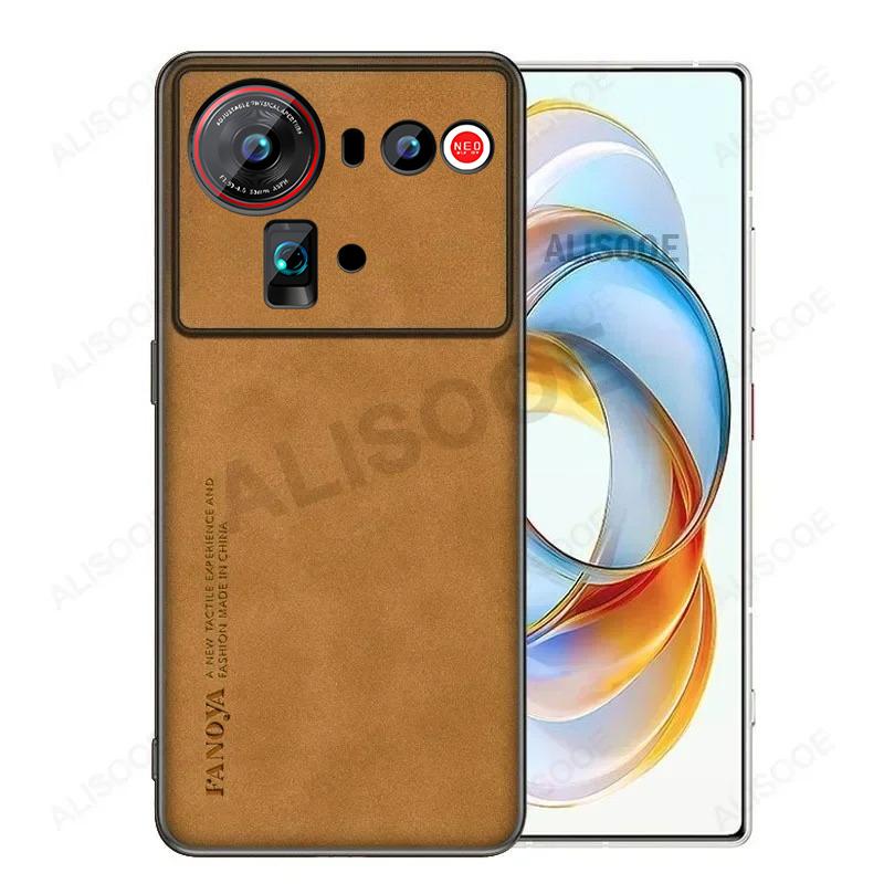 Frosted PU-Leather Funda for Nubia Z80 Ultra Z70 Z60 Ultra Case Matte Plastic Shockproof Back Cover Capa
