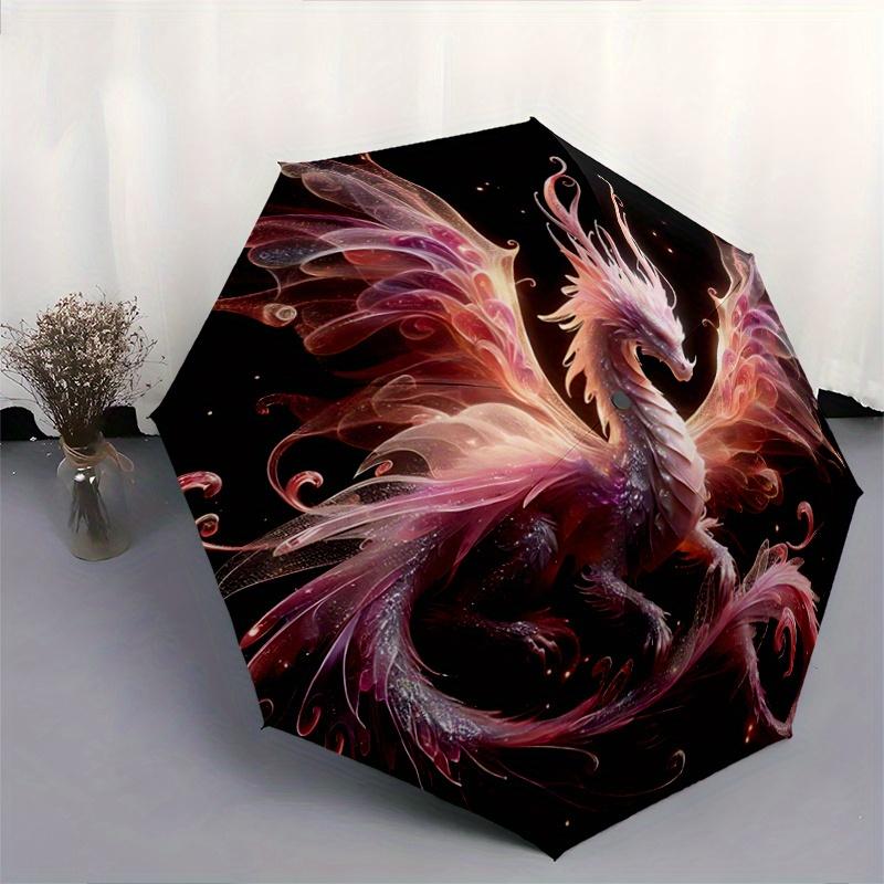 1pc Enchanted Celestial Dragon Automatic, Cute Cartoon Pattern, Portable Outdoor Umbrella, Perfect, Holiday Gift for fans.C067