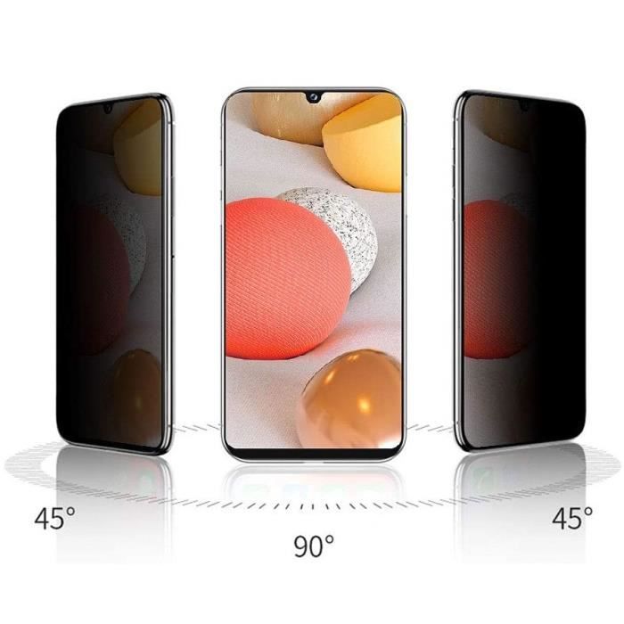 Screen Protector - PHONILLICO - Samsung Galaxy A42 - Pack 2 - Black - Anti-spy