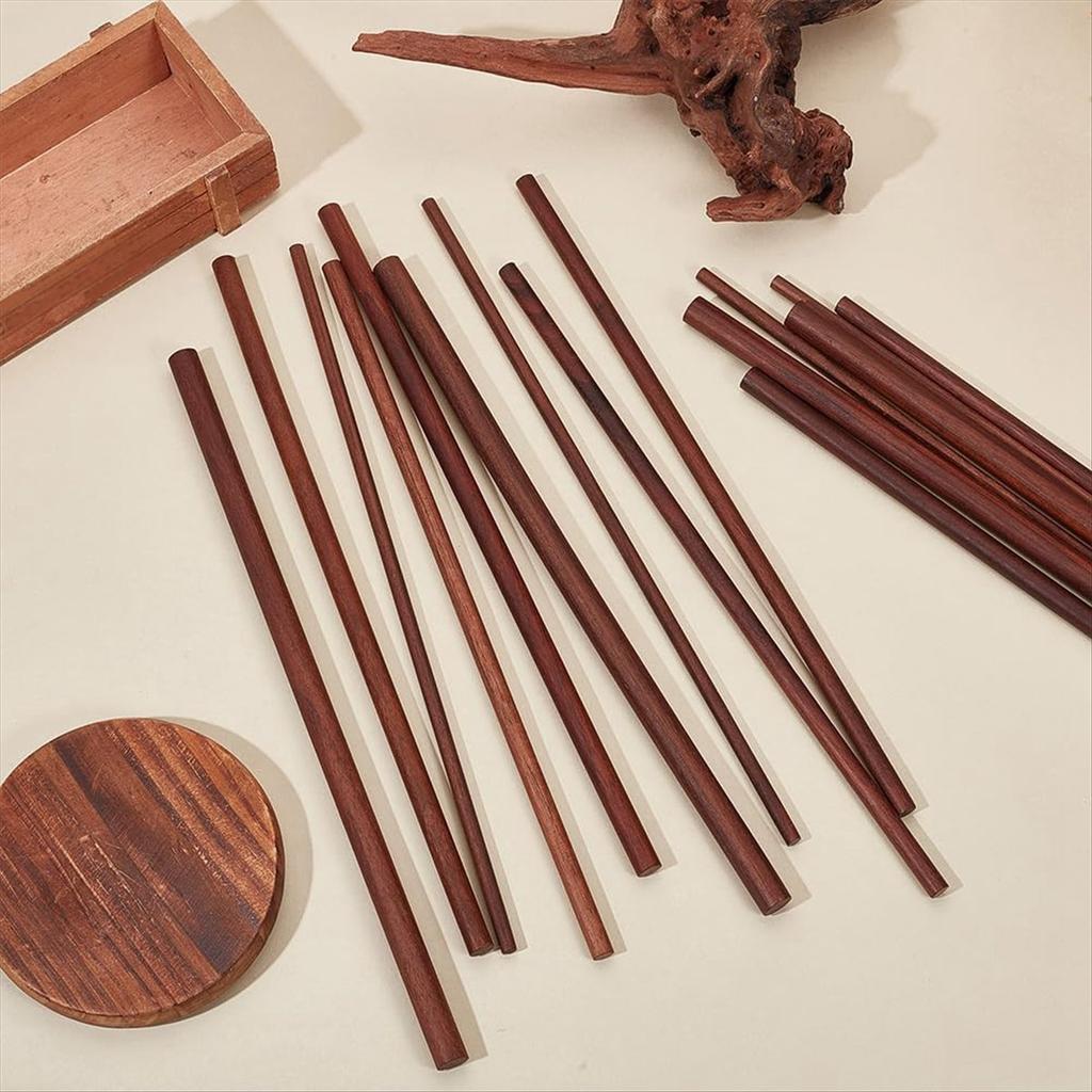 BHBL 18Pcs 4 Size Walnut Dowel Rods 11.8 Inch Long Dowel Rods Wood Sticks 6/8/10/12mm Dia Unfinished Round Sticks