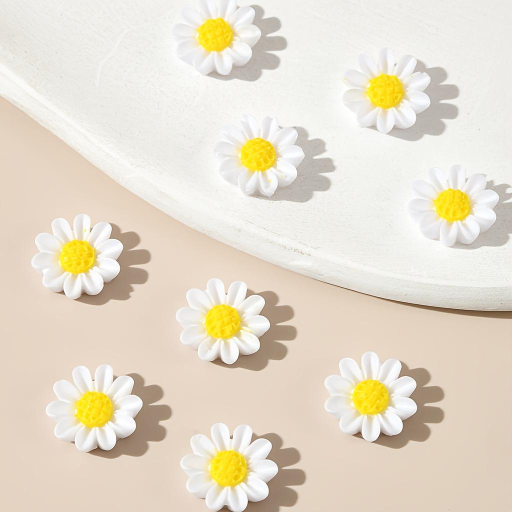 Vibrant Mixed Resin Mini Sunflower Flat Back Flower Figurines for Nail Art,Wedding DIY, Scrapbooking,Jewelry Crafts,Accessories