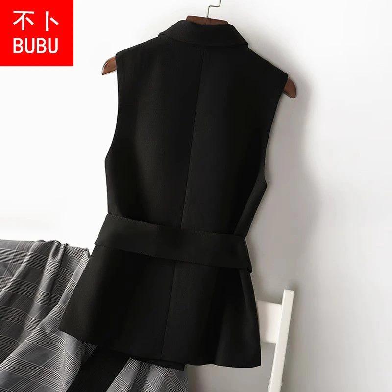 Suit Vest for Women Spring and Trendy Design Flesh-covering Lace-up Layered Sleeveless Jacket