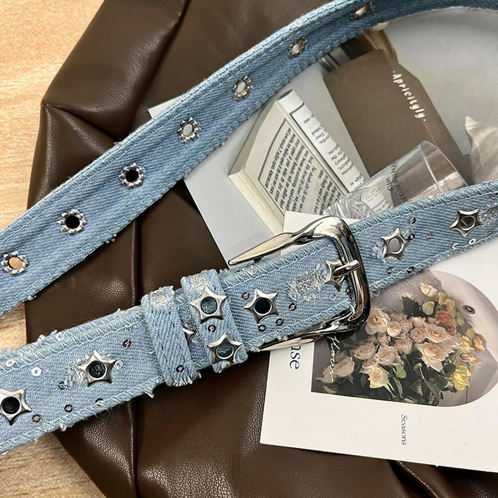 Kadın Kanvas Pim Tokalı Kemer Vintage Düz Renk Uzun Kot Bel Kuşağı Kız Çocuk Punk Kot Pantolon Dekoratif Kemer Kayışı