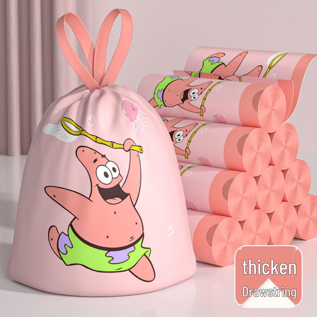 Shin-chan Extra Thick Drawstring Kitchen Trash Bags - Large, Durable, and Handheld