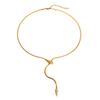 Titanium Steel Non-fading Design Sense Snake Zircon Necklace Female Collarbone Chain Snake Bone Neck Chain Retro Premium
