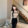 Niche Bodycon Pure Desire Camisole & Slimming Knit Cardigan Set - Women's Two-Piece, Short Tank Top and Long Sleeve Knit Cardigan.
