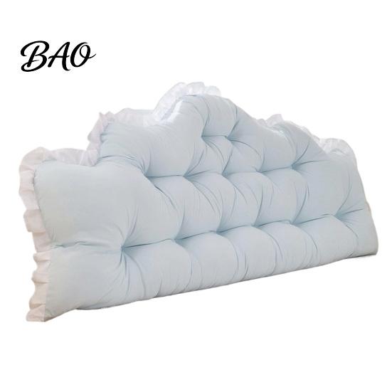 Cuscino di supporto per schienale, testiera con bordo a balze, cuscino da dormitorio, forma a corona, cuscino a cuneo comodo per letto, decorazione camera da letto universitaria, supporto per la lettura