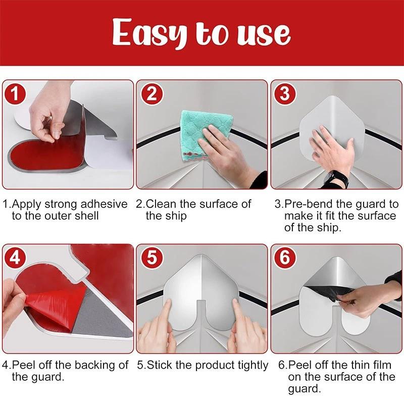 2 Pcs Bow Guard for Boats Stainless Steel Bow Protector with Adhesive Boats Guard for Protecting  Ship