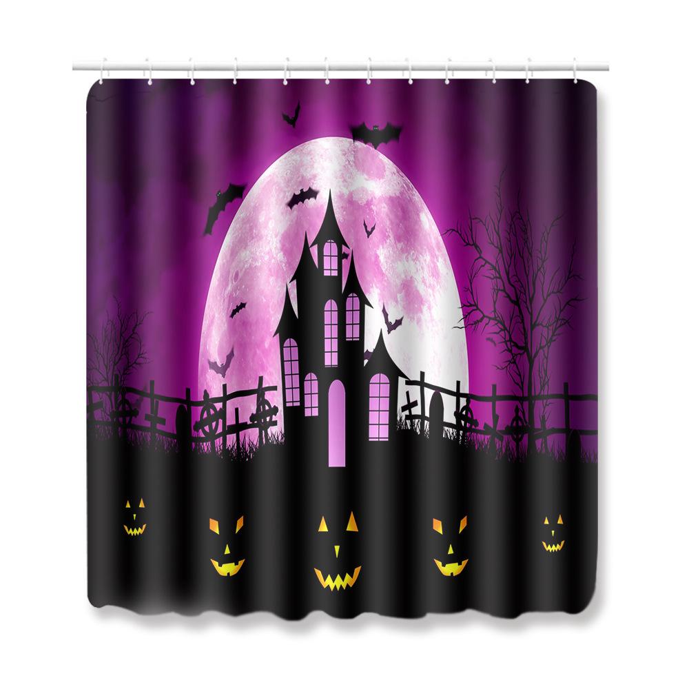 Halloween Bathroom Four-Piece Combination Set Bedroom Non-Slip Carpet Floor Mat Door Mat