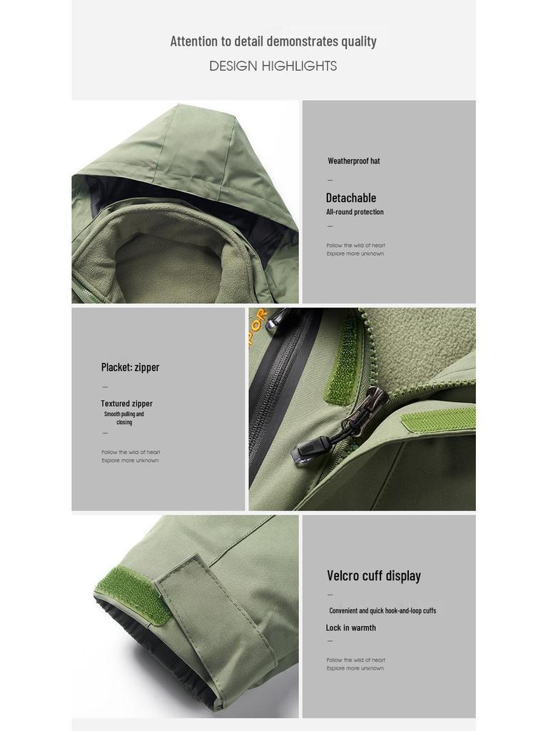 Unisex 3-in-1 Detachable Storm Jacket, Ideal for Cold Weather, Work, and Tibet Travel, Sizes L-8XL