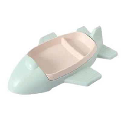 IMDU Infant Plate, Airplane Green, 2 Utensils + Milk Cup + Stand, Popular Korean Parenting Items