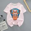 Cute Cartoon Labubu Print Short-sleeved T-shirt Girl Kids Casual with Summer Tops Tees