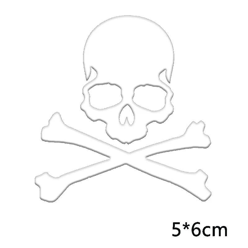 

1pc Bike Sticker 5x6cm Fixed Reflective Gear Skeleton Sticker Fluorescent Skull MTB Reflector Decal Accessories Pegatinas серебряный