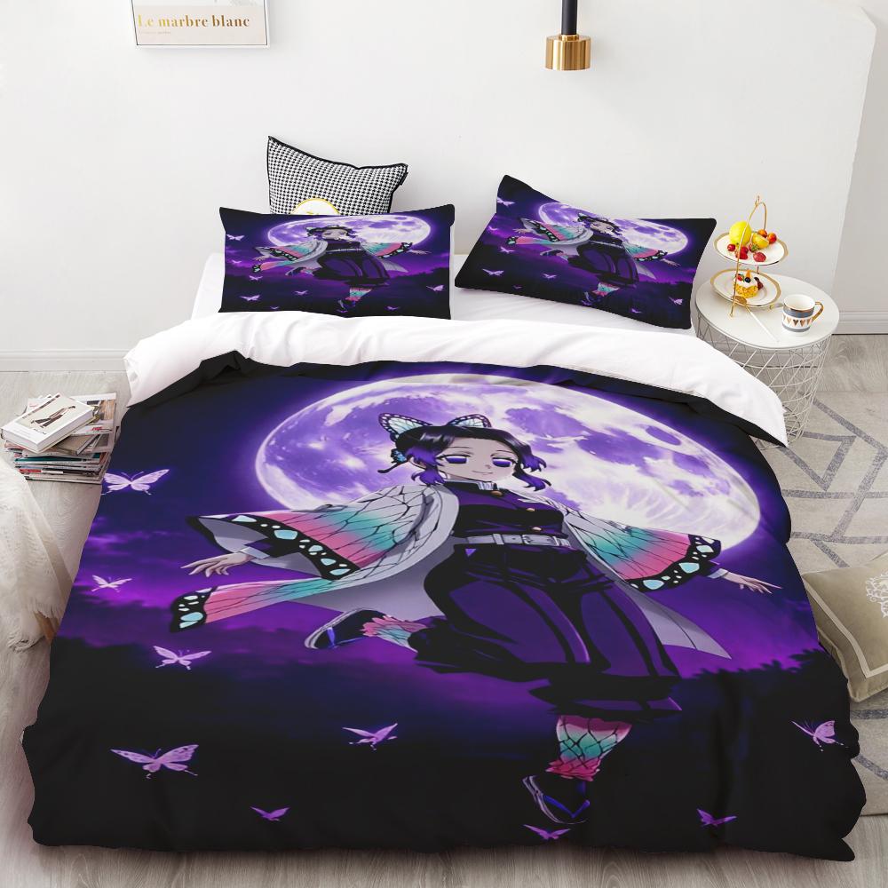 Duvet Cover Anime Demon Slayer Duvet Cover Comforter Bed Linen Single Twin Full Queen Size Kids Girl Boys Gift  Queen/King Soft