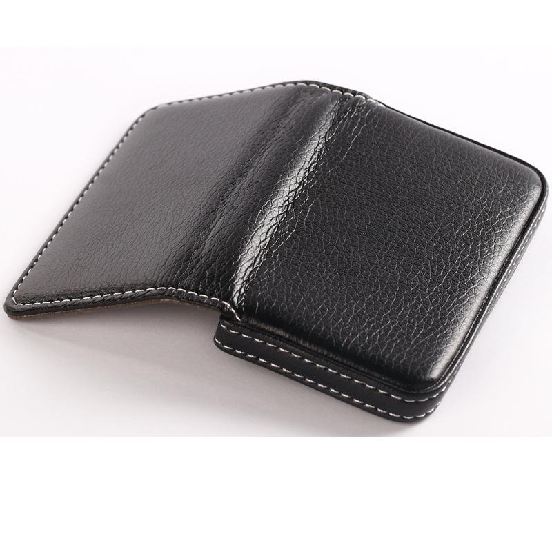 1pc PU Leather Business Card Holder With Magnetic Buckle Slim Pocket Name Card Holder Large Capacity Portable Credit Card Case