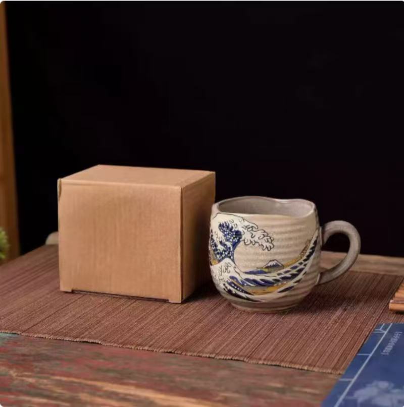 Japanese Ceramic Coffee Cup Vintage Stoneware Tea Cup Creative Cat Ceramic Mug Home Breakfast Milk Drink Mug Birthday Gift New