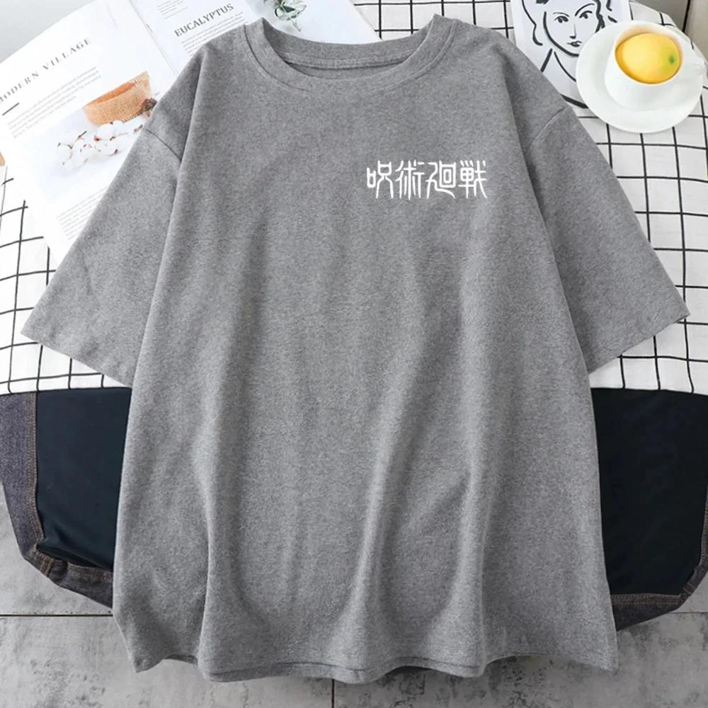 Sommar Herr T-shirt Jujutsu Kaisen Grafiskt Tryck Mode Harajuku 2024 Kläder Orsak och Verkan Dam Y2K Toppar T-shirt