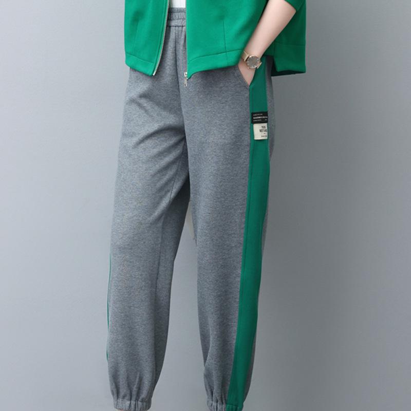 

2024 Autumn Women s Loose Fit Patchwork Slimming Sweatpants - Versatile Fashion Casual Trousers L